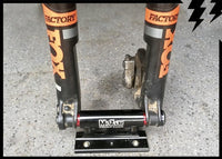 Cycle/Bike Fork holder/mount for car roof rack/van floor + 4 fork axle adaptors