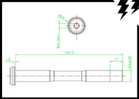 DT SWISS FRONT THRU AXLE 15x100mmx1.5mm L.142.5mm 34G (T15)